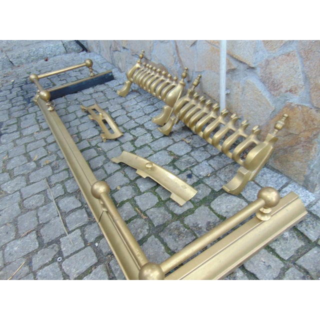 Vintage English Brass Fireplace Set, 1970s For Sale - Image 4 of 10