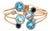 Effy, Blue Topaz, Iolite and Diamond Cuff Bracelet, 14k Rose Gold For Sale