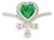 Heart Emerald and Diamond Statement Cocktail Ring in 18k Gold Size 5 For Sale