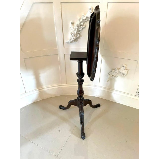 Antique Edwardian Carved Mahogany Lamp Table For Sale - Image 3 of 8