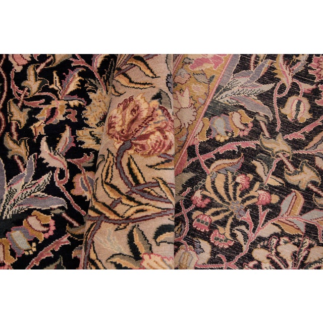 Textile William Morris Pak-Persian Black/Taupe Wool Rug - 9'1'' X 11'9'' For Sale - Image 7 of 9
