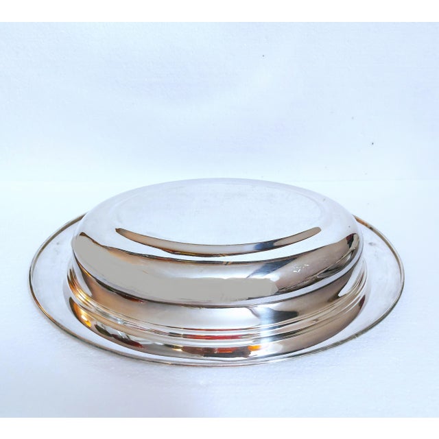 Large Vintage Italian Cassetti Silver Plated Serving Dish with Lid and Pyrex Insert, 1970s For Sale - Image 6 of 13