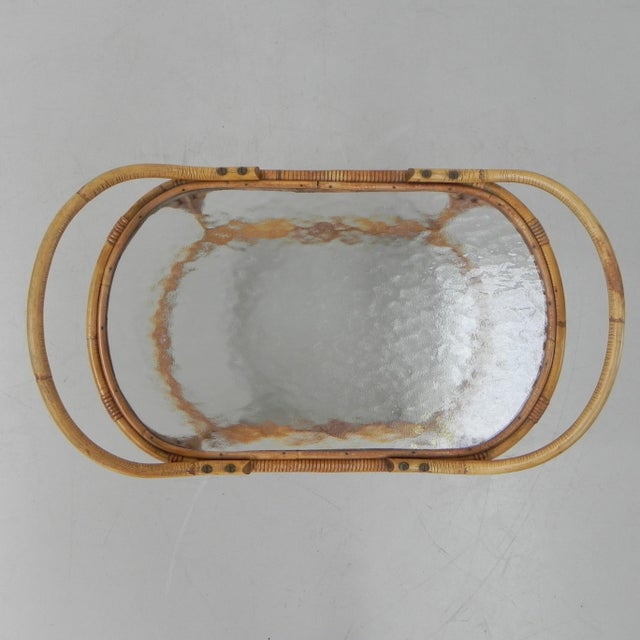 Bamboo Rattan Serving Trolley on Castors, 1950s For Sale - Image 9 of 18