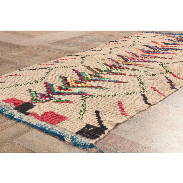 Beige Vintage Azilal Boucherouite Moroccan Rug, 03'07 X 07'01 For Sale - Image 8 of 10