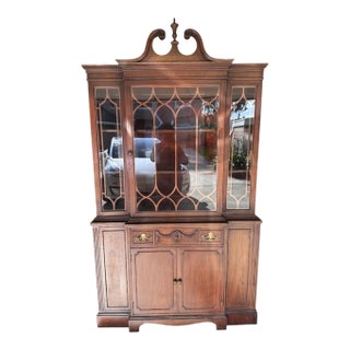 1950s Thomasville China Cabinet Display Vitrine Glass Doors Vintage For Sale