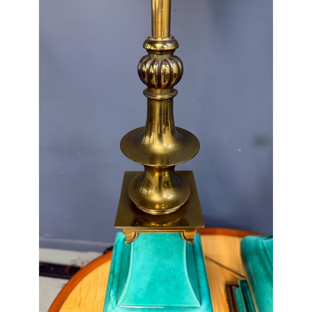 1950s Pair of Ceramic and Brass Table Lamps by Edwin Cole for Stiffel Mid Century For Sale - Image 10 of 17
