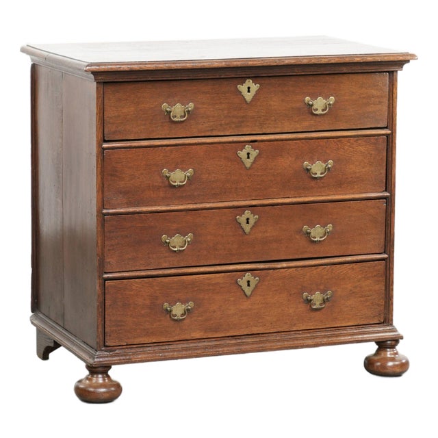 Antique English Oak Chest of Drawers, 1600s For Sale