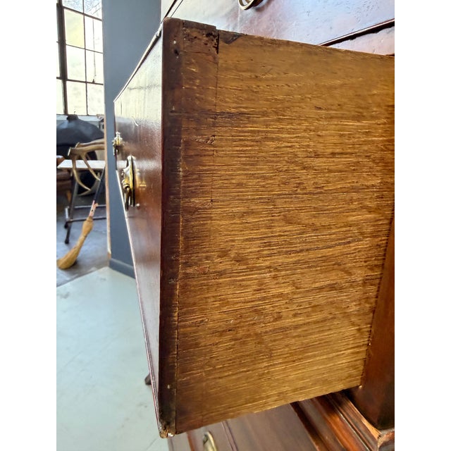 Early 19th Century Federal Period Mahogany Chest on Chest With Original Lion Head Brasses, American For Sale - Image 13 of 14