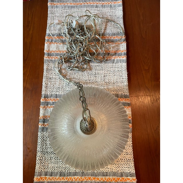 Large Midcentury Glass Dome Pendant Light For Sale - Image 6 of 12