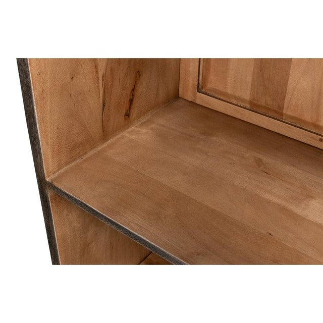 Gray Industrial Glazed Display Cabinet, Left-Opening For Sale - Image 8 of 10