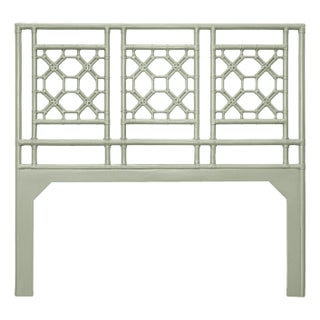 Lattice Back Headboard Queen, Celery Green For Sale
