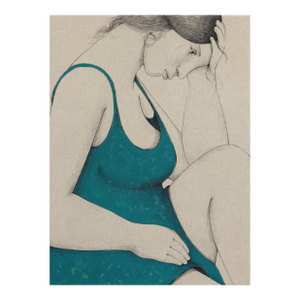 A Woman of My Dream I - Figurative Portrait Painting on Canvas Original Artwork by Mohamad Khayata