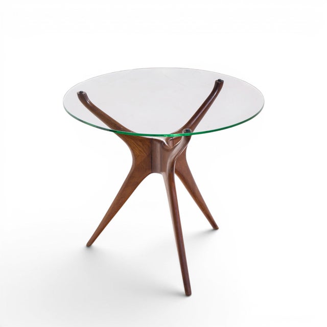 Vladimir Kagan for Dreyfuss Mid Century Walnut Tri-Symmetric Sculptural Side Tables - Pair For Sale - Image 11 of 11