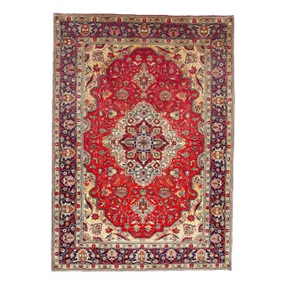 Middle Eastern Hand-Knotted Tabriz Rug For Sale