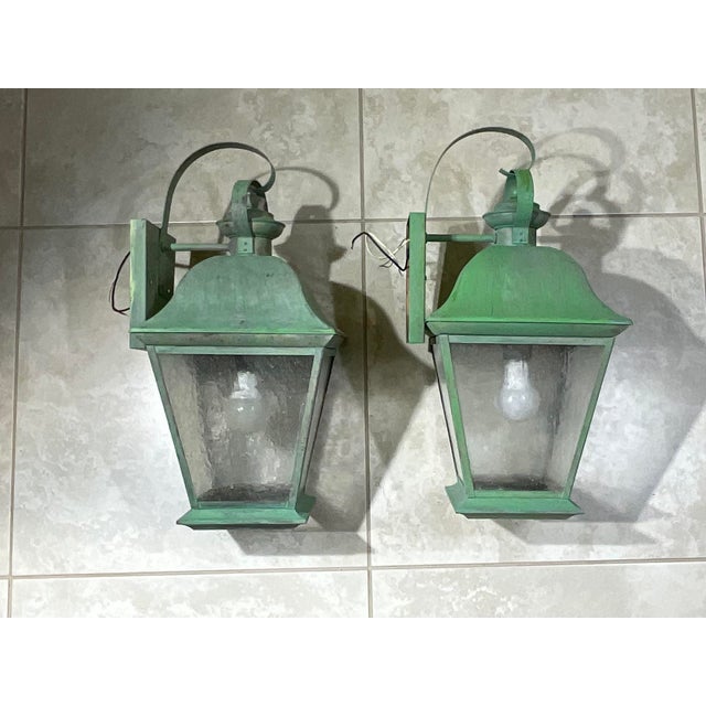 Pair of Vintage Solid Brass Lanterns - Timeless Elegance for Your Home For Sale - Image 12 of 13