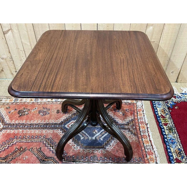 Mahogany and Beech Bistro Table, 1950s For Sale - Image 5 of 7