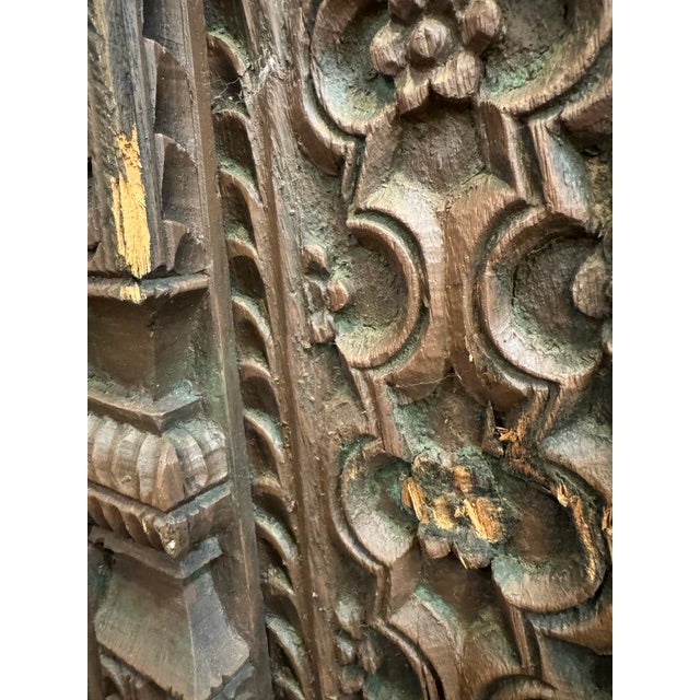 Chocolate Mid 19th Century XL Indian Carved Wood Bookcase For Sale - Image 8 of 13