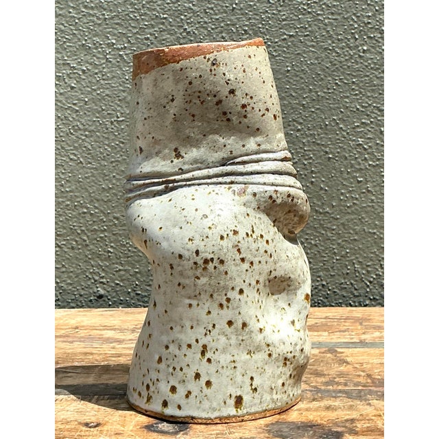 Vintage Abstract Form Ceramic Vase For Sale In West Palm - Image 6 of 12