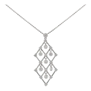 2 Carat Tw Diamond Dangling Platinum Pendant Necklace