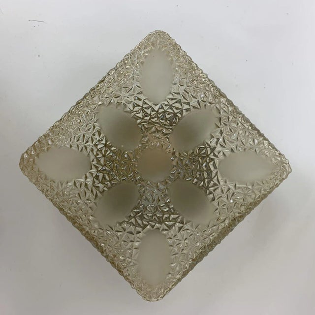 Gold Mid-Century Glass Ceiling / Wall Lamp, 1970s For Sale - Image 8 of 10