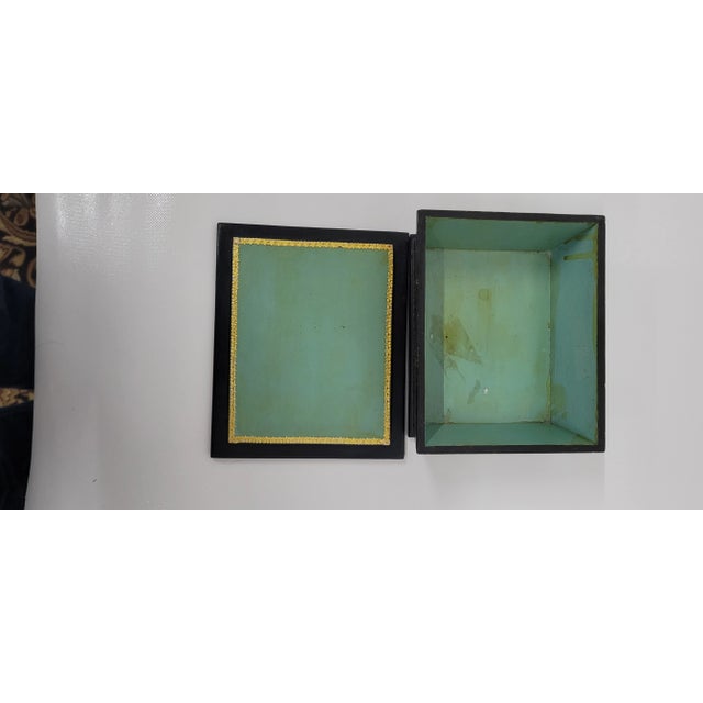 1920s Vintage Black Asian Box For Sale - Image 6 of 8