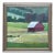 Red Barn in Fields Landscape Painting by Caroline Gray For Sale