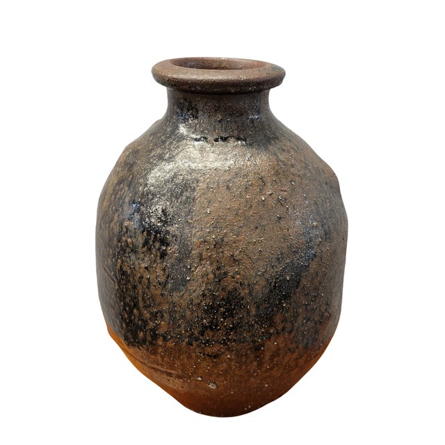 Ceramic Antique 18th C French Provincial Walnut Oil Jug Jar in Rich Brown Glazed Terracotta For Sale - Image 7 of 8