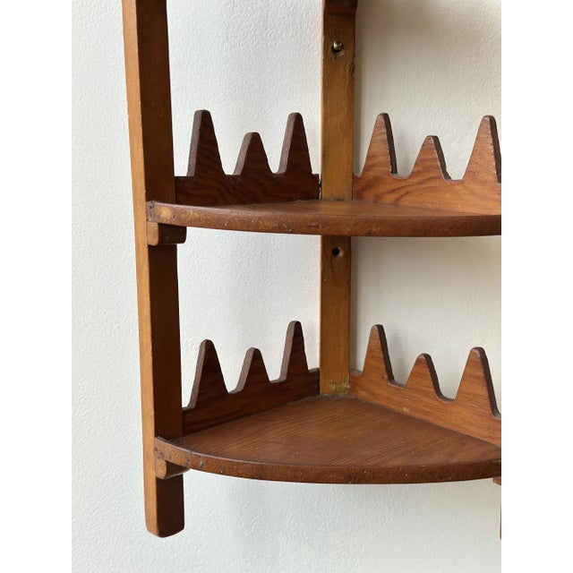 Vintage Sawtooth Edge Tiered Corner Shelf, Circa 1950s-60s For Sale - Image 11 of 14