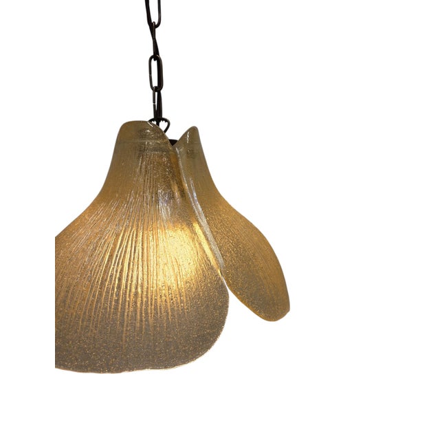 Beautiful, undamaged mid-century modern glass pendant light by Peill & Putzler. This piece captivates with its elegant...