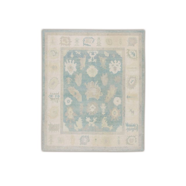 Textile Modern Turkish Oushak Rug 8'2" x 9'2" For Sale - Image 7 of 7