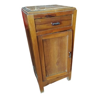 Art Deco Italian Walnut Veneered Bedside Table For Sale