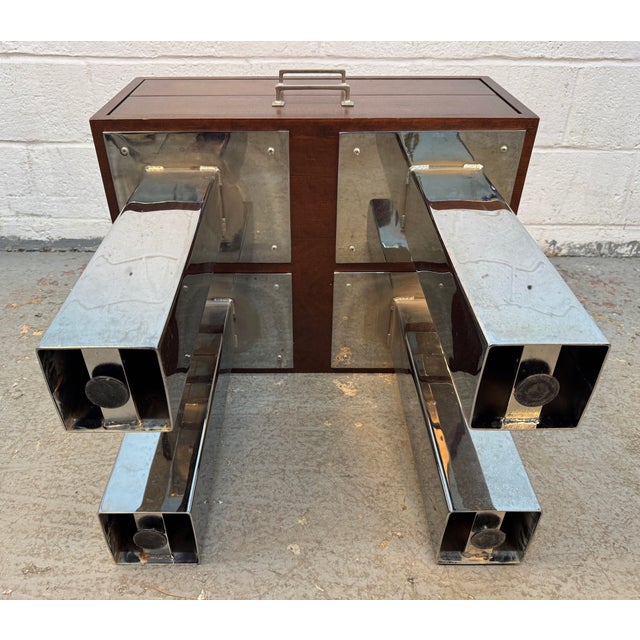Vintage Modern Walnut and Metal Office End Tables For Sale - Image 14 of 15
