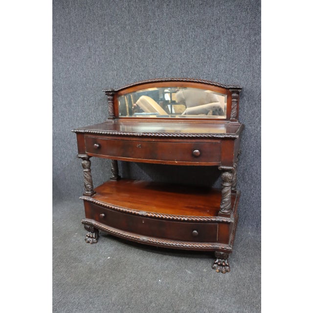 Brown American Empire Acanthus Carved Mahogany Server For Sale - Image 8 of 8