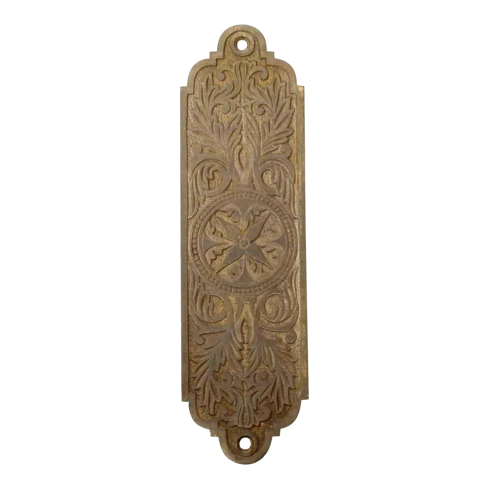 Applique murale vintage en bronze doré à décor de feuille