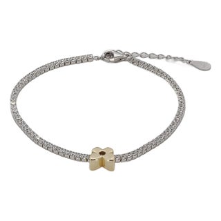 Gold Butterfly Diamond Tennis Bracelet For Sale
