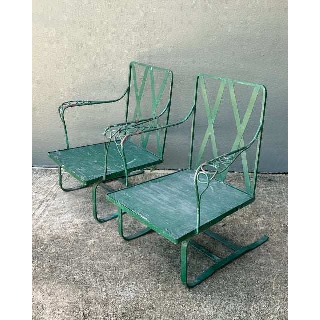 Vintage Sculptural Iron Springer Lounge Chairs - A Pair For Sale - Image 15 of 16