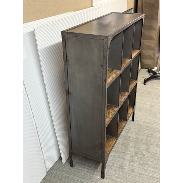 Metal Restoration Hardware Industrial Metal Bookshelf For Sale - Image 7 of 13