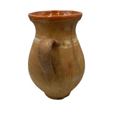This antique one-handle terra cotta vessel from Hungary is a wonderful addition to any Farmhouse decor. The rustic pottery...