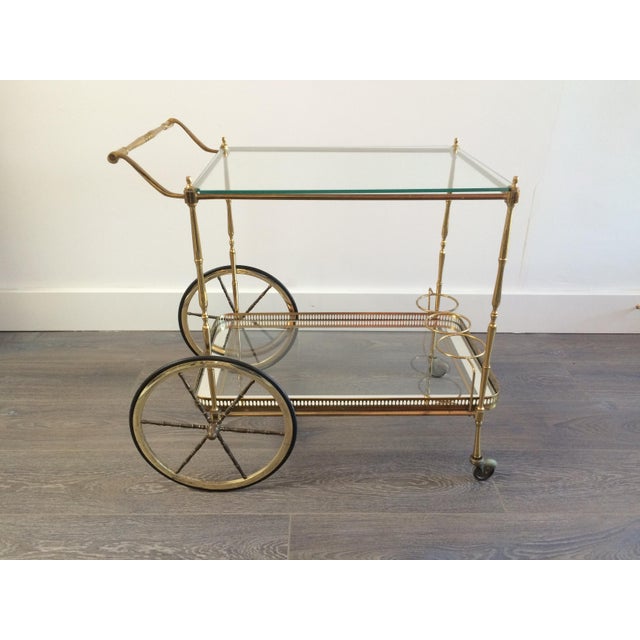 Italian Brass and Glass Bar Cart Chairish