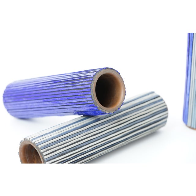 Mid-Century Modern Red Mosaic Pottery Vase from Ritter, 1960s, Set of 3 For Sale - Image 6 of 11