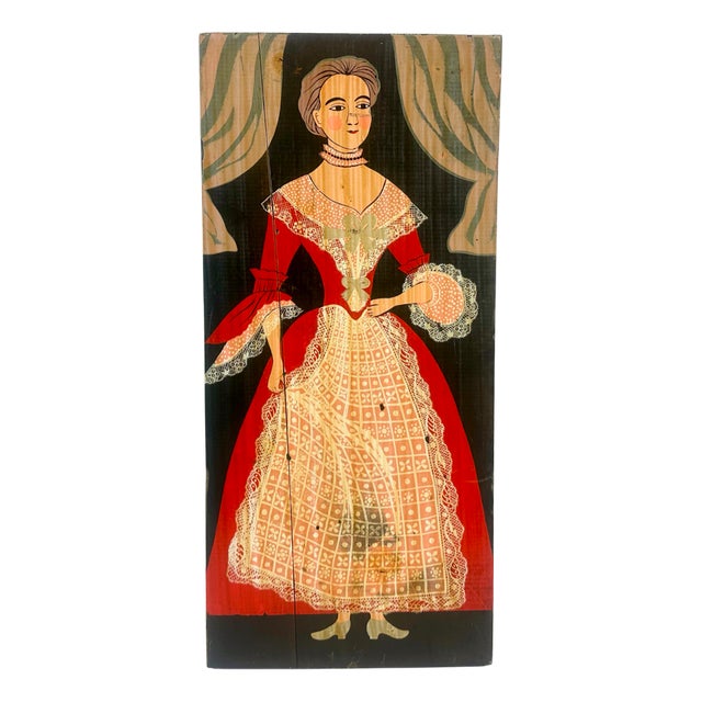 George Nathan, Colonial Woman, 1960s, Painting on Board For Sale