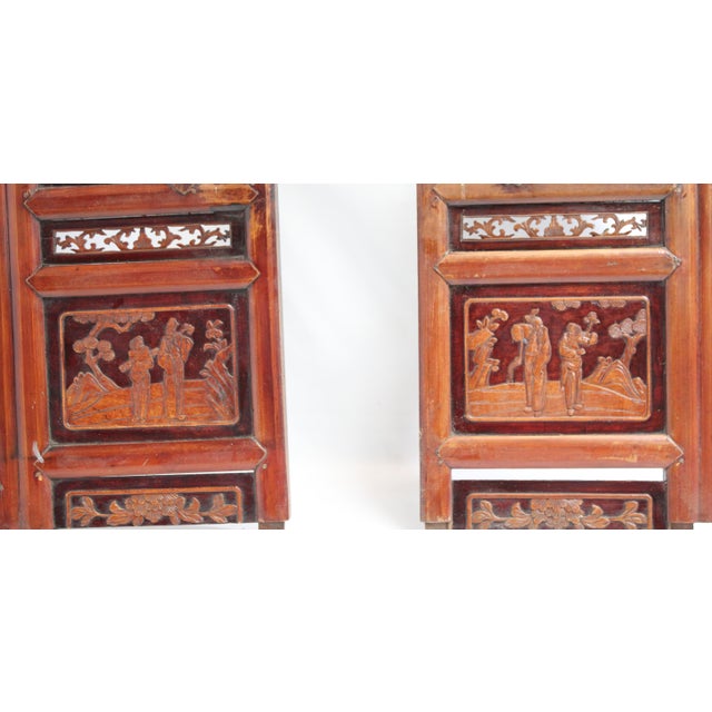 Carved Scenic Wall Art / Panel Set Wisdom Harmony and Prosperity For Sale - Image 4 of 18