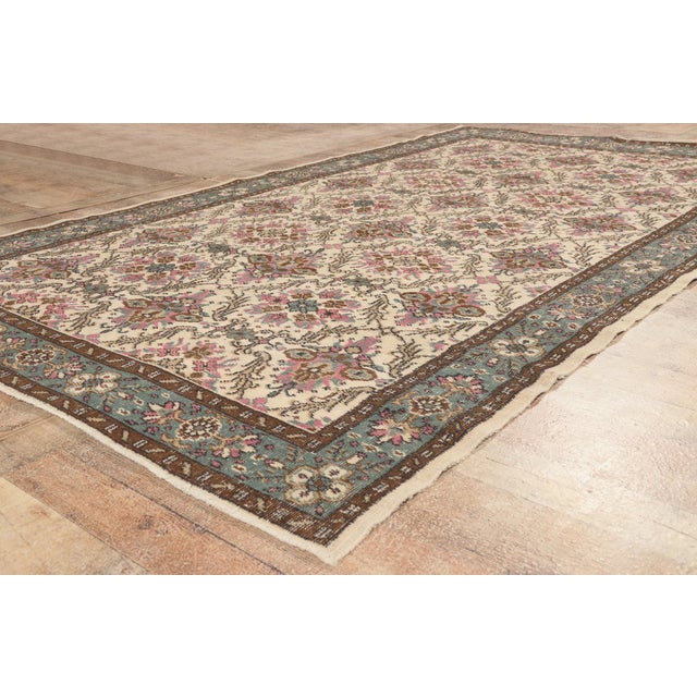 Beige Vintage Turkish Sivas Rug, 05'08 X 10'00 For Sale - Image 8 of 10