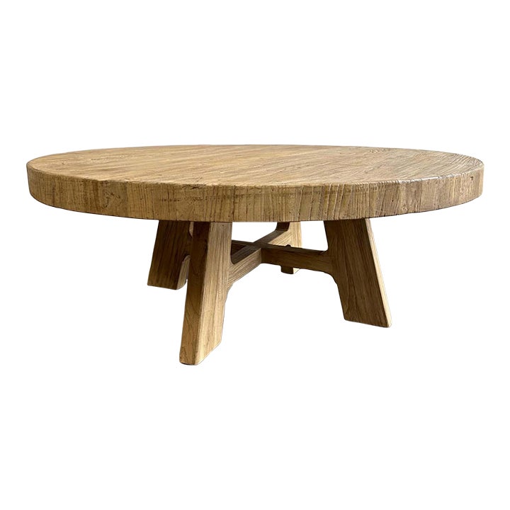 Reclaimed Elm Wood Round Coffee Table Chairish