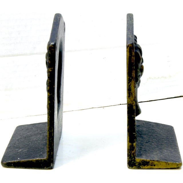 1920s Arts & Crafts Abraham Lincoln Bookends Antique Cast Iron - A Pair For Sale - Image 9 of 16