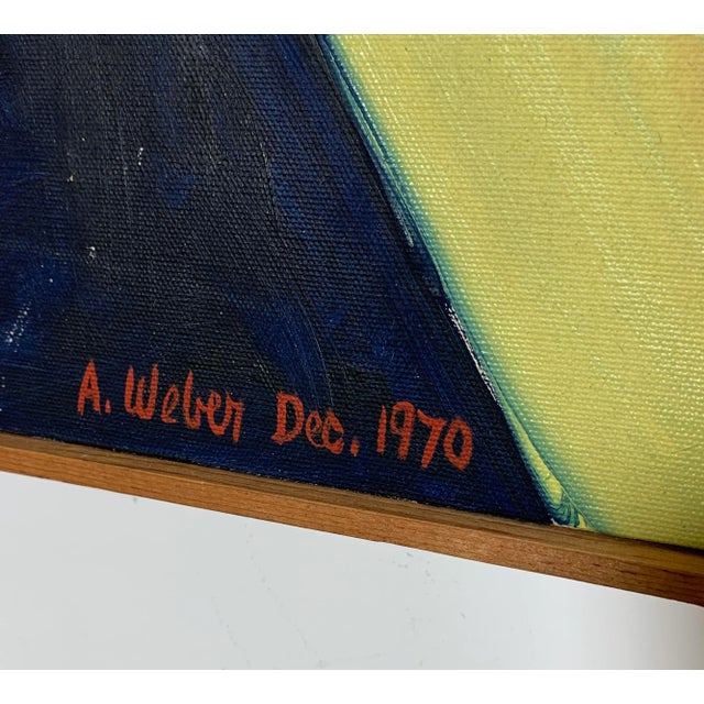 Yellow D. 1970 Expressionist Oil Painting by New York Artist Arnold Weber For Sale - Image 8 of 9