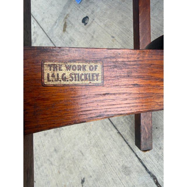 L& Jg Stickley Round Mission Oak Center Table For Sale - Image 12 of 12