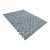 Handwoven Cotton Area Rug, Grey, Sky Blue, Green and Cream Geometric Dhurrie - 8'x10' For Sale