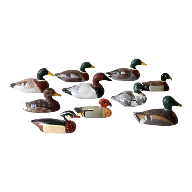 Vintage Hand Painted Cast Iron Duck Collection For Sale