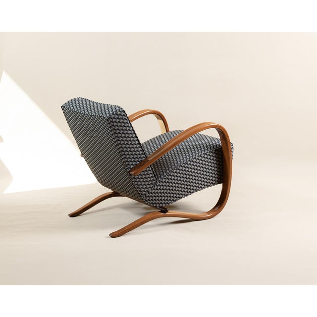 1930s H-269 Lounge Chair and Ottoman by Jindřich Halabala for Up Závody, 1930s, Set of 2 For Sale - Image 5 of 6